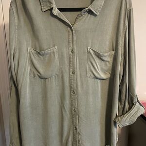 a.n.a Women's Sage Button Down Shirt